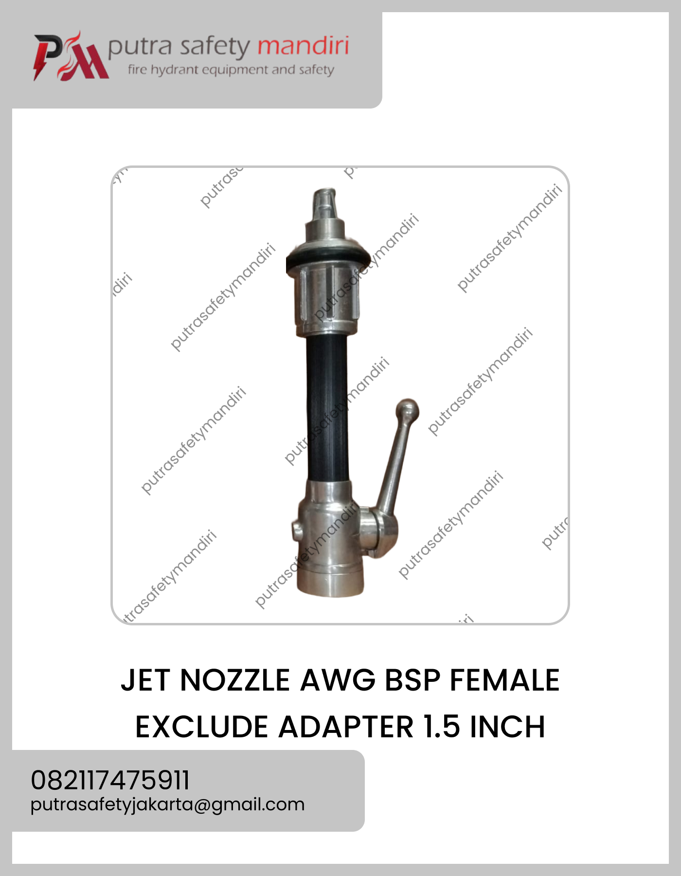 JET SPRAY AWG BSP 1.5 INCH FEMALE TANPA ADAPTER