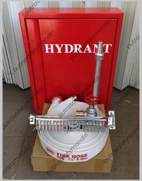 FOTO HYDRANT BOX INDOOR A1 IHB ZEKI FIREHOSE FULLSET ALUMINIUM IMPORT READY STOCK