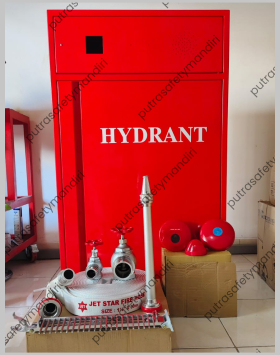 FOTO HYDRANT BOX INDOOR FULLSET TYPE B ALARM + ISI ALUMINIUM IMPORT READY STOCK