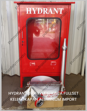 FOTO FULLSET HYDRANT BOX OUTDOOR TYPE C PINTU KACA AKSESORIS ALUMINIUM IMPORT MURAH