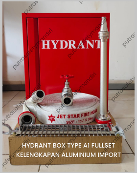 FOTO FULLSET INDOOR HYDRANT BOX KAPAL TYPE A1 KELENGKAPAN ALUMINIUM IMPORT