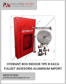 FOTO BOX HYDRANT PINTU KACA FULLSET TIPE B INDOOR ALUMINIUM IMPORT MURAH