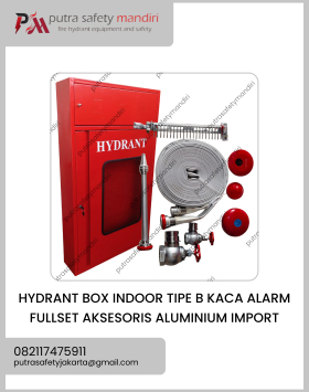 FOTO HYDRANT BOX FULLSET INDOOR ALARM TIPE B PINTU KACA ALUMINIUM IMPORT BARU
